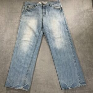 Vintage Avirex Jeans Men 36x34 Blue Denim 90s Y2K Baggy Hip Hop Loose Distressed